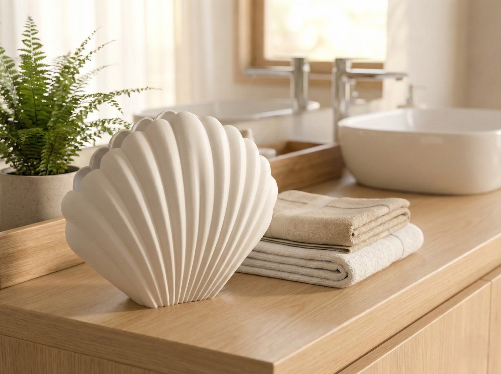 Vaso Concha do Mar Decorativo Porta Objetos Minimalista Boho